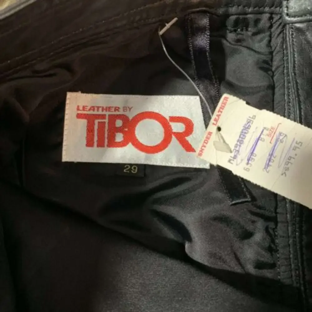 New Vtg Tibor Womens Leather Pants Size 29 Black
